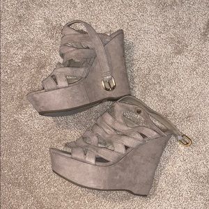 Wedges. Never worn. Size 7 and 1/2.